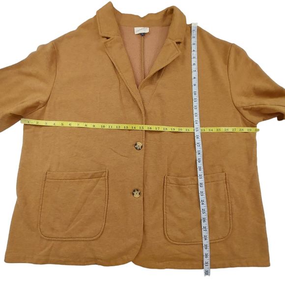 Universal Thread Womens Knit Blazer 3X Heather Brown Two Button Drop Shoulder - Picture 7 of 12